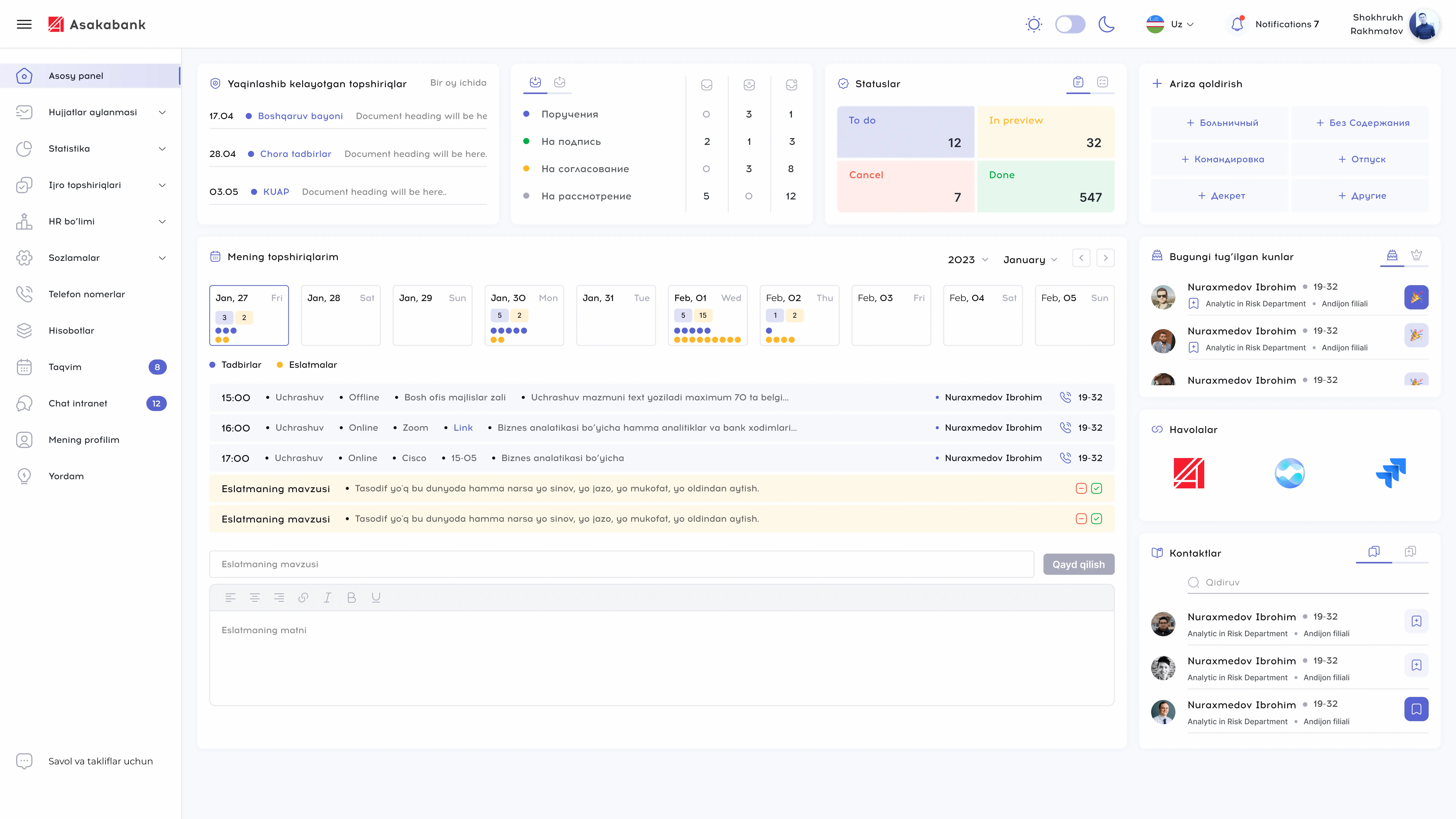 JSC Asakabank - Document Flow Automation App